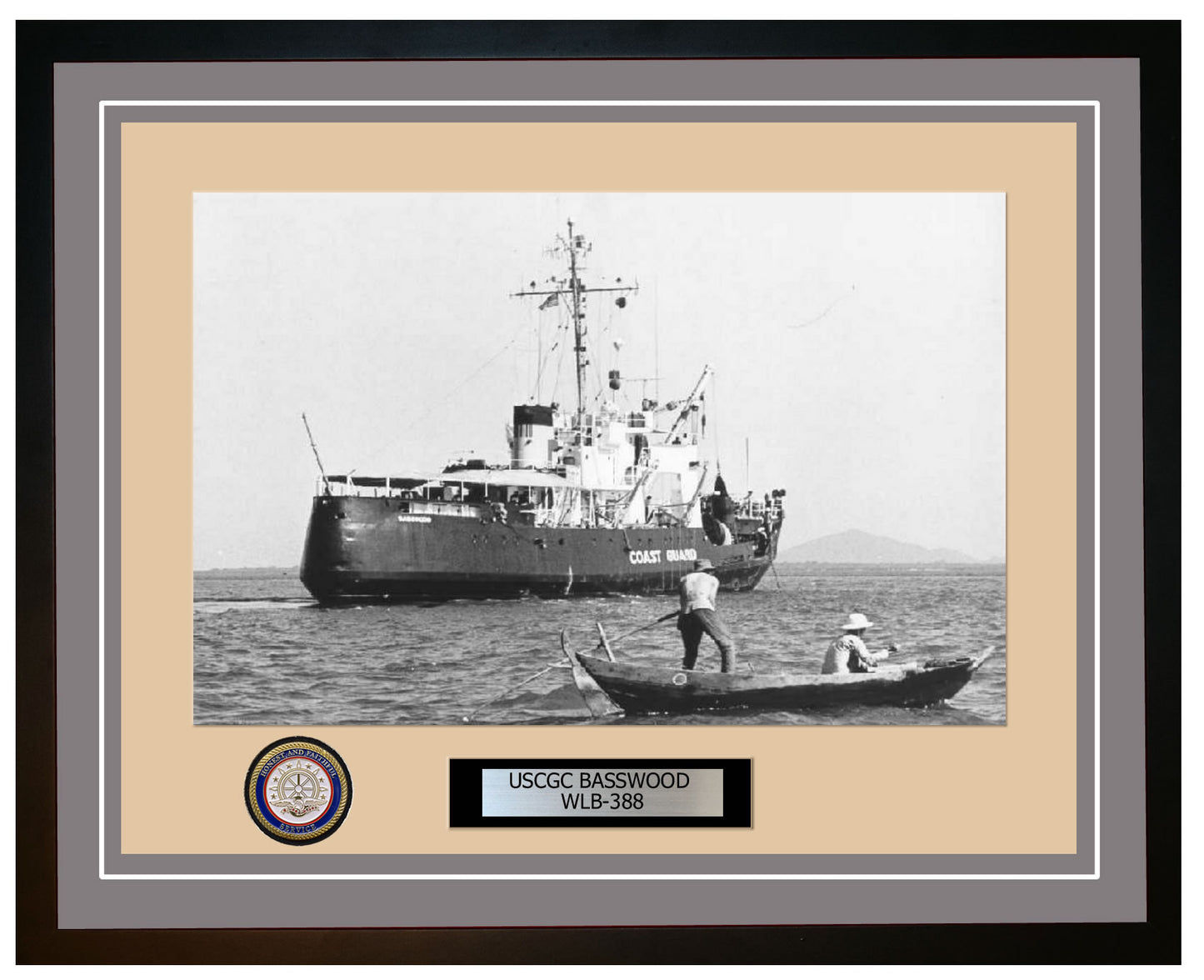 USCGC BASSWOOD WLB 388 Framed Coast Guard Ship Photo Grey 19WLB388