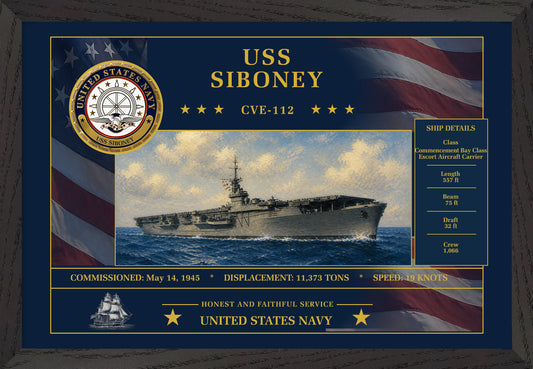 USS Siboney CVE-112 Framed Patriotic Art