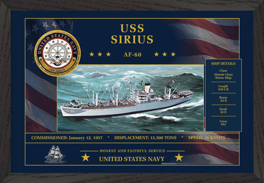 USS Sirius AF-60 Framed Patriotic Art