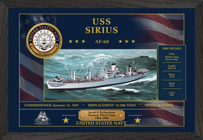 USS Sirius AF-60 Framed Patriotic Art