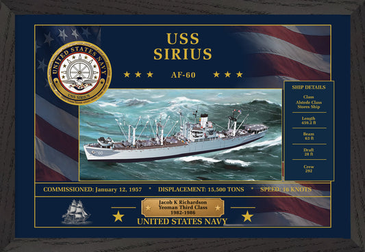USS Sirius AF-60 Framed Patriotic Art