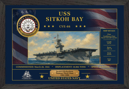 USS Sitkoh Bay CVE-86 Framed Patriotic Art