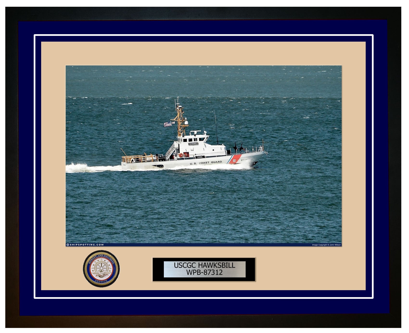 USCGC HAWKSBILL WPB 87312 Framed Coast Guard Ship Photo Blue 201WPB87312