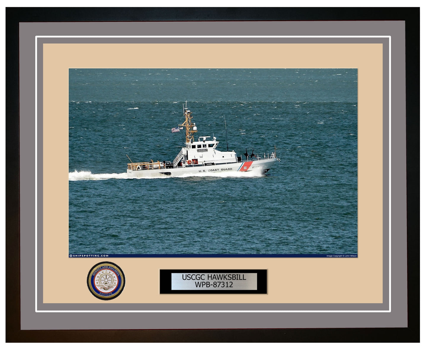 USCGC HAWKSBILL WPB 87312 Framed Coast Guard Ship Photo Grey 201WPB87312