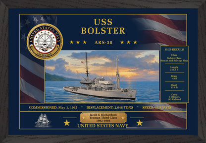 USS Bolster ARS-38 Framed Patriotic Art