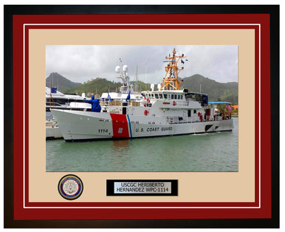 USCGC HERIBERTO HERNANDEZ WPC 1114 Framed Coast Guard Ship Photo Burgundy 202WPC1114