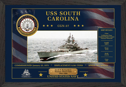 USS South Carolina CGN-37 Framed Patriotic Art