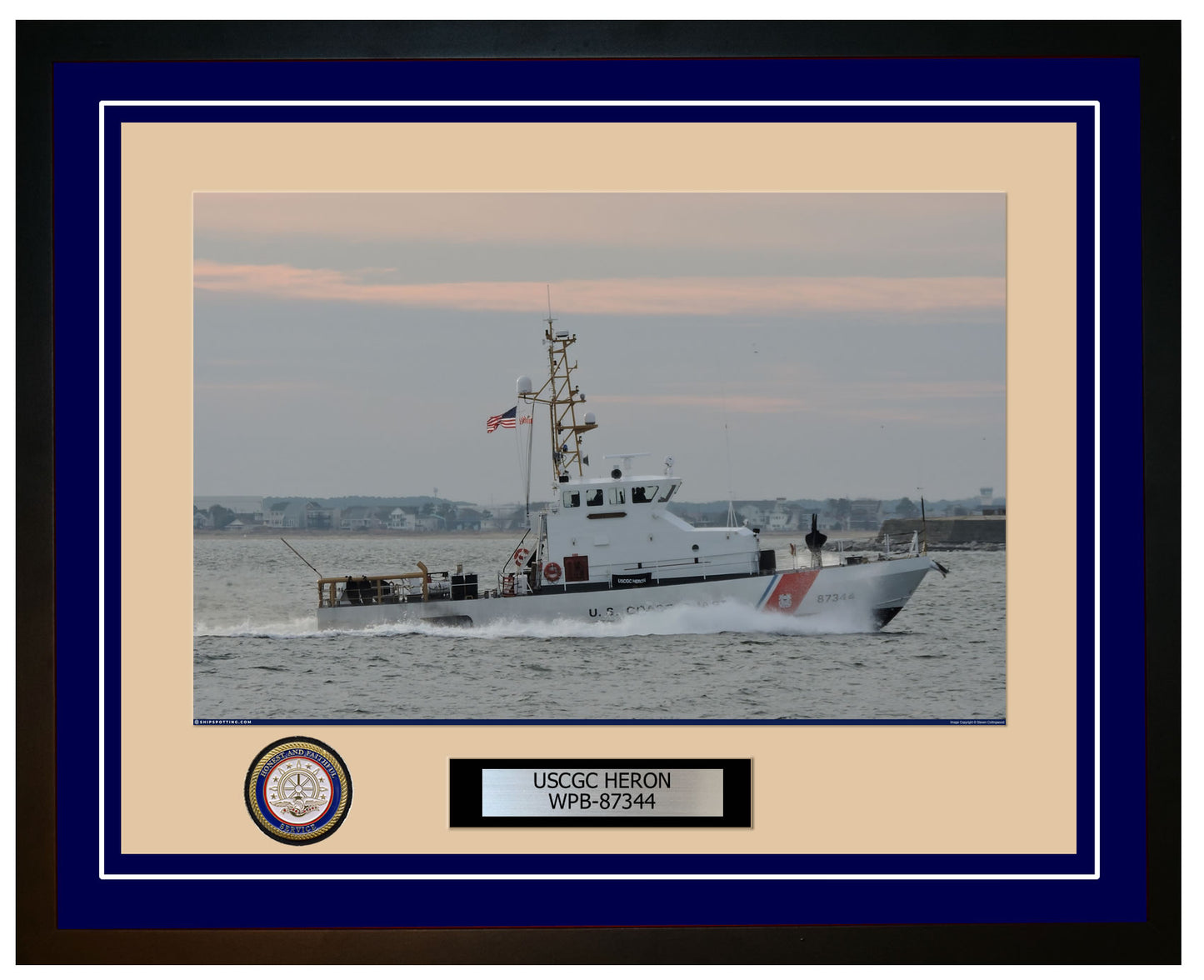USCGC HERON WPB 87344 Framed Coast Guard Ship Photo Blue 203WPB87344