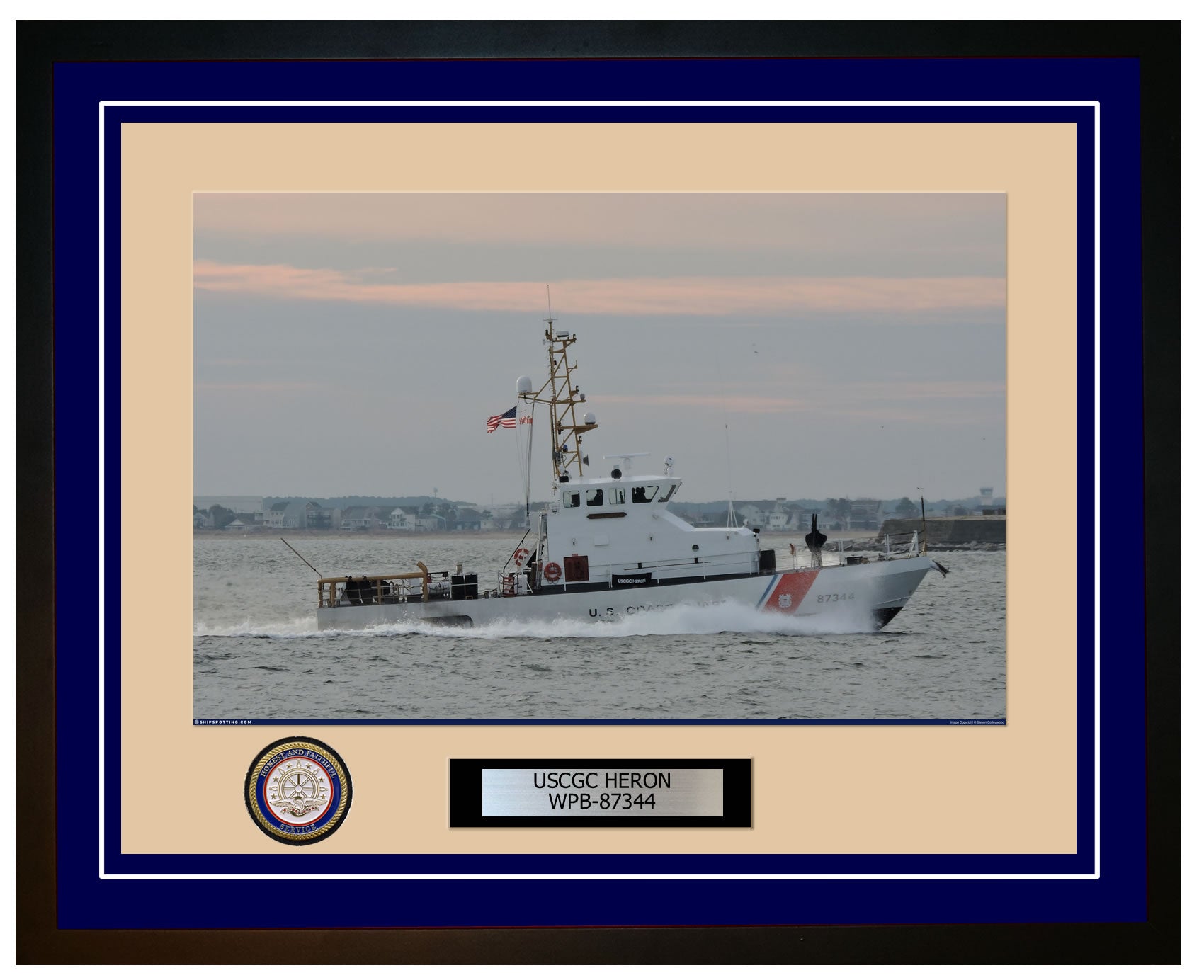 USCGC HERON WPB 87344 Framed Coast Guard Ship Photo Blue 203WPB87344
