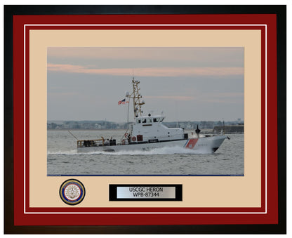 USCGC HERON WPB 87344 Framed Coast Guard Ship Photo Burgundy 203WPB87344