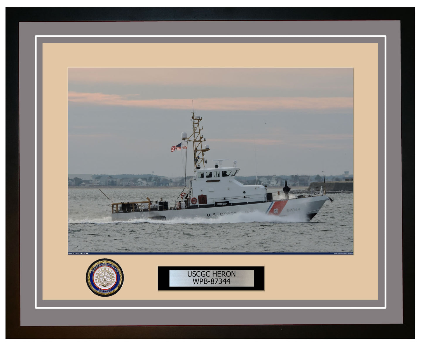 USCGC HERON WPB 87344 Framed Coast Guard Ship Photo Grey 203WPB87344