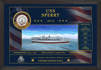 USS Sperry AS-12 Framed Patriotic Art