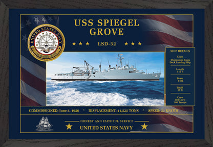 USS Spiegel Grove LSD-32 Framed Patriotic Art