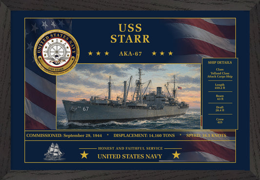 USS Starr AKA-67 Framed Patriotic Art