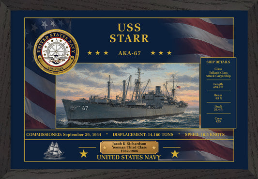 USS Starr AKA-67 Framed Patriotic Art