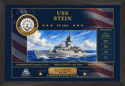 USS Stein FF-1065 Framed Patriotic Art