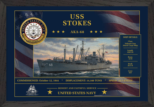 USS Stokes AKA-68 Framed Patriotic Art