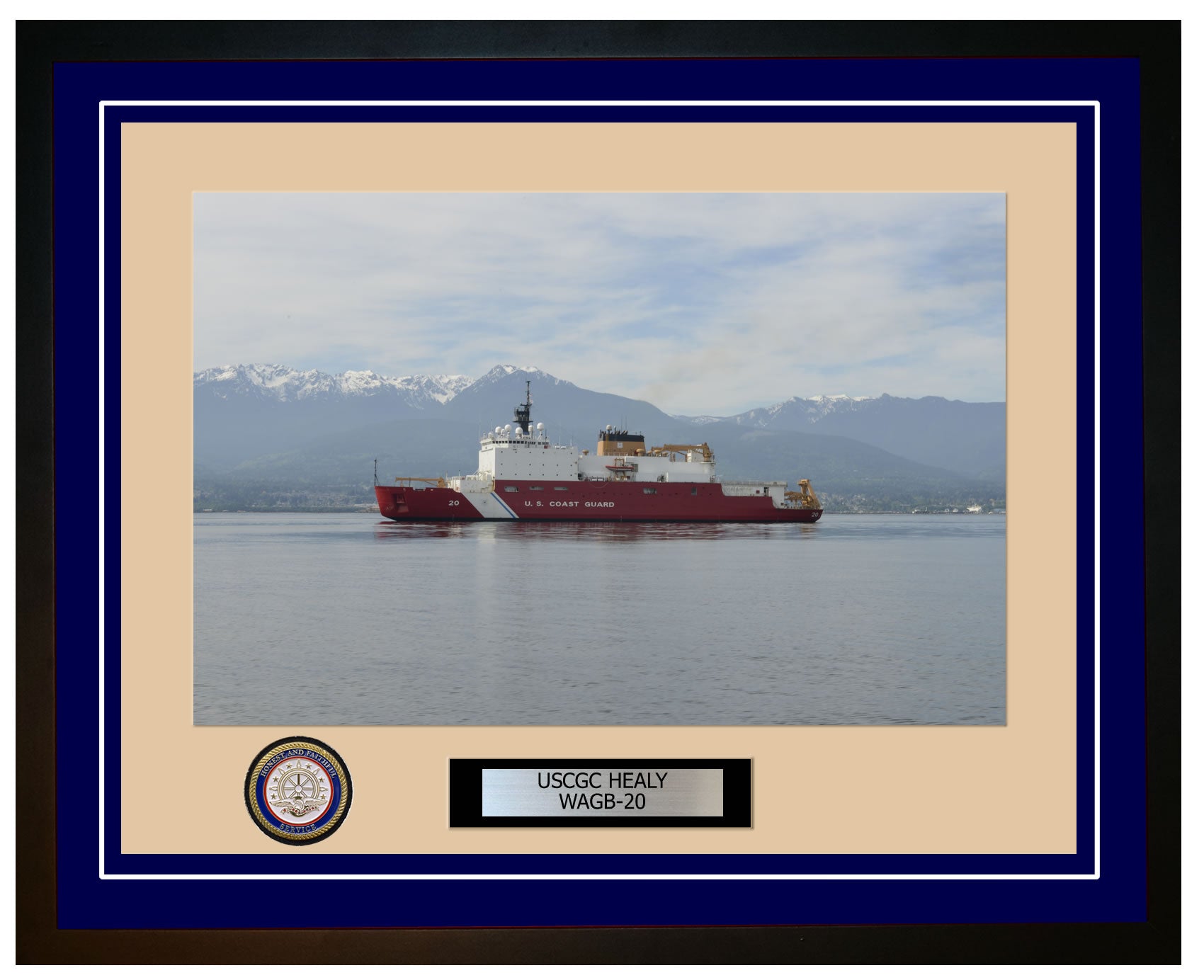 USCGC HEALY WAGB 20 Framed Coast Guard Ship Photo Blue 209WAGB20
