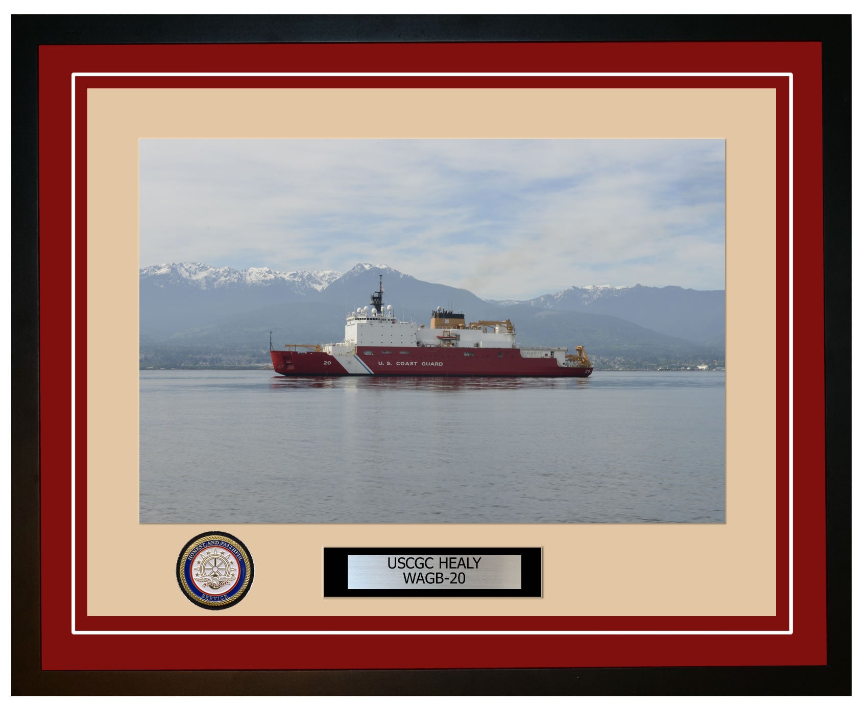 USCGC HEALY WAGB 20 Framed Coast Guard Ship Photo Burgundy 209WAGB20