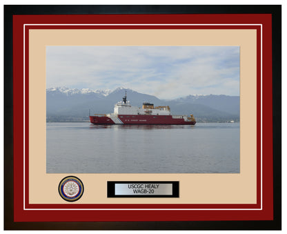USCGC HEALY WAGB 20 Framed Coast Guard Ship Photo Burgundy 209WAGB20