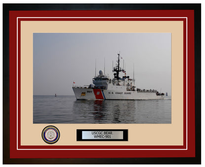 USCGC BEAR WMEC 901 Framed Coast Guard Ship Photo Burgundy 20WMEC901
