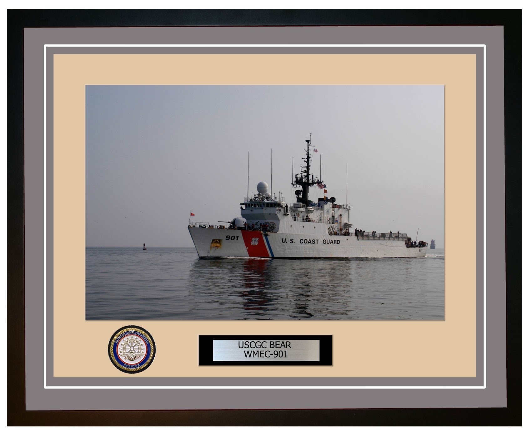 USCGC BEAR WMEC 901 Framed Coast Guard Ship Photo Grey 20WMEC901