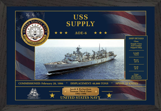 USS Supply AOE-6 Framed Patriotic Art