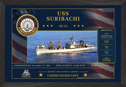 USS Suribachi AE-21 Framed Patriotic Art