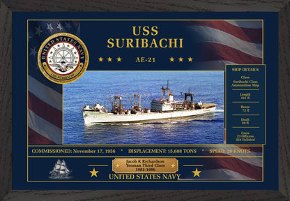 USS Suribachi AE-21 Framed Patriotic Art