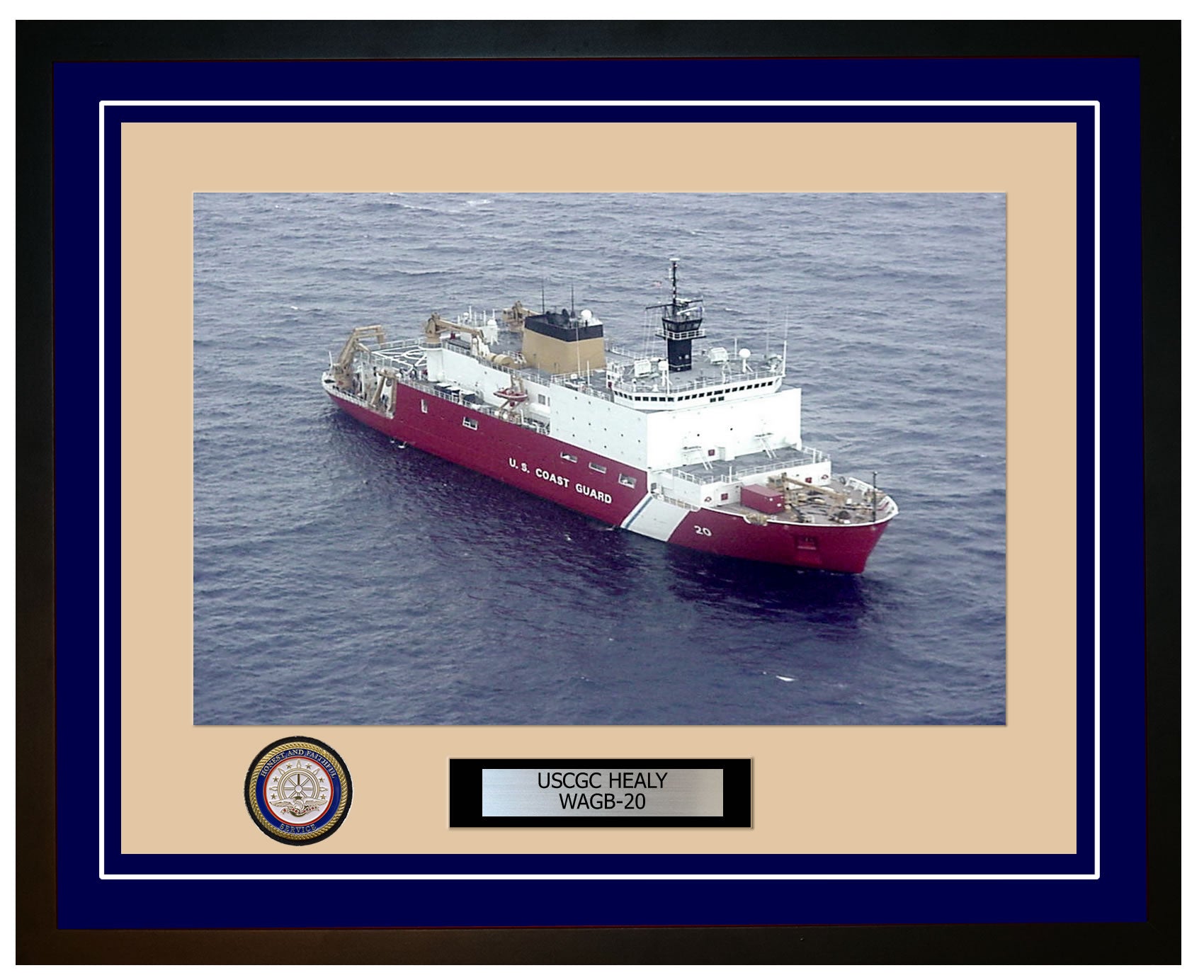 USCGC HEALY WAGB 20 Framed Coast Guard Ship Photo Blue 211WAGB20