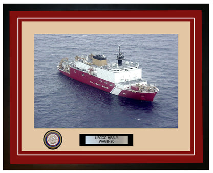 USCGC HEALY WAGB 20 Framed Coast Guard Ship Photo Burgundy 211WAGB20