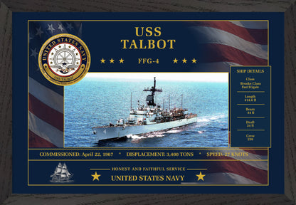 USS Talbot FFG-4 Framed Patriotic Art
