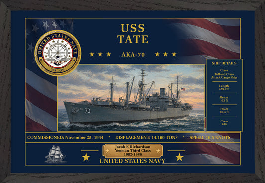 USS Tate AKA-70 Framed Patriotic Art