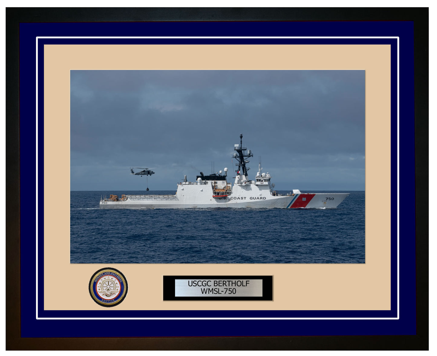 USCGC BERTHOLF WMSL 750 Framed Coast Guard Ship Photo Blue 216WMSL750