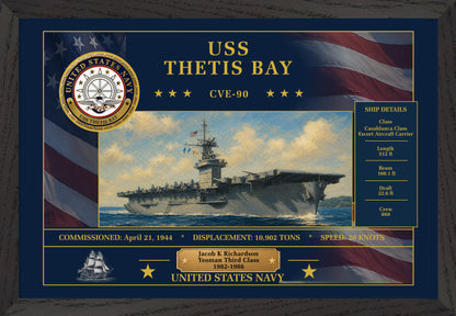 USS Thetis Bay CVE-90 Framed Patriotic Art