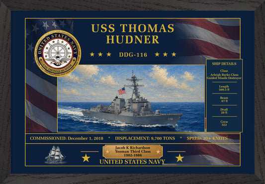 USS Thomas Hudner DDG-116 Framed Patriotic Art