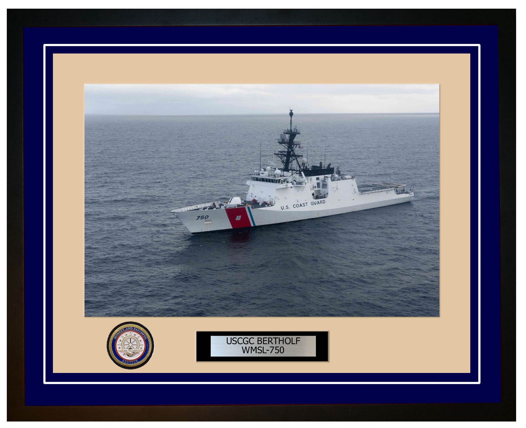 USCGC BERTHOLF WMSL 750 Framed Coast Guard Ship Photo Blue 217WMSL750