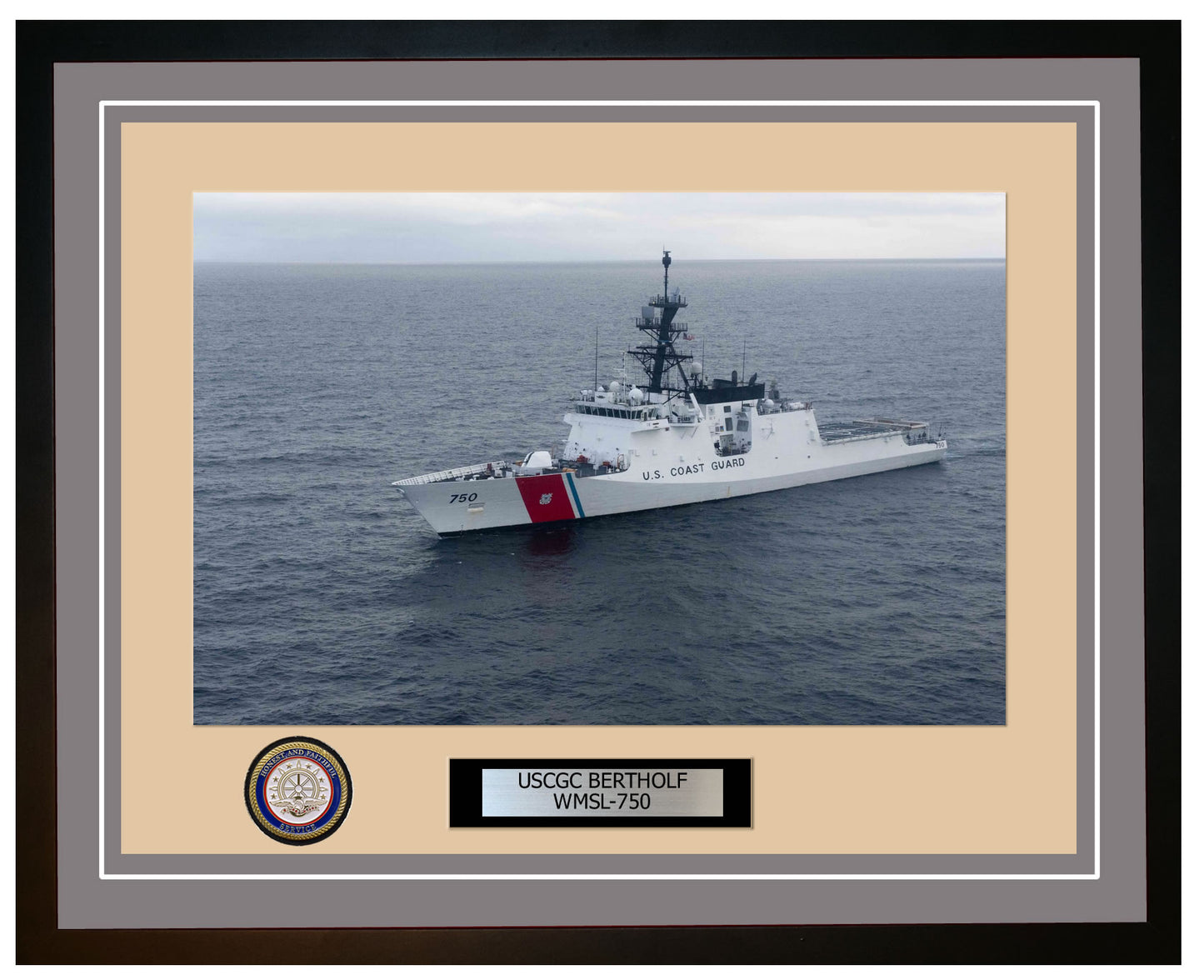 USCGC BERTHOLF WMSL 750 Framed Coast Guard Ship Photo Grey 217WMSL750