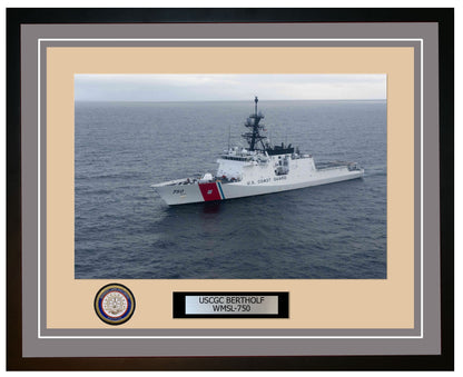 USCGC BERTHOLF WMSL 750 Framed Coast Guard Ship Photo Grey 217WMSL750