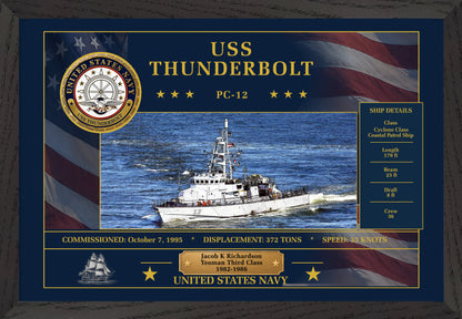 USS Thunderbolt PC-12 Framed Patriotic Art