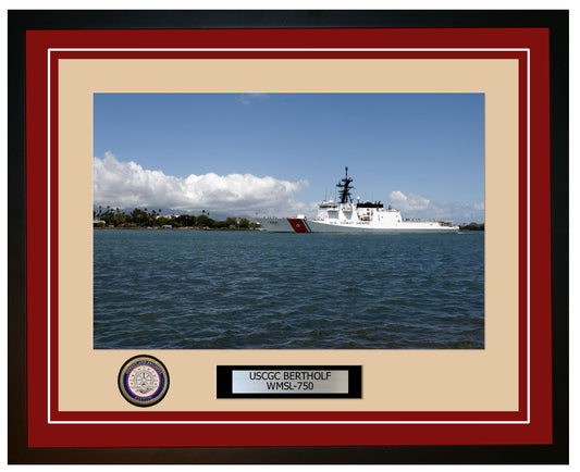 USCGC BERTHOLF WMSL 750 Framed Coast Guard Ship Photo Burgundy 218WMSL750