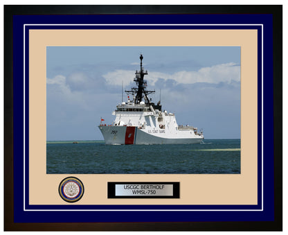 USCGC BERTHOLF WMSL 750 Framed Coast Guard Ship Photo Blue 219WMSL750