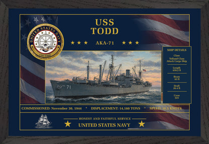 USS Todd AKA-71 Framed Patriotic Art