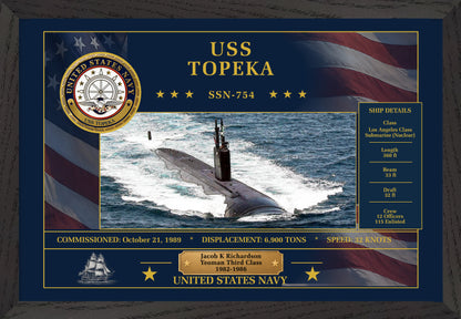 USS Topeka SSN-754 Framed Patriotic Art