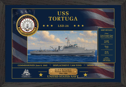 USS Tortuga LSD-26 Framed Patriotic Art