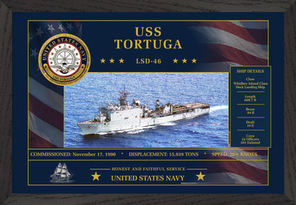 USS Tortuga LSD-46 Framed Patriotic Art