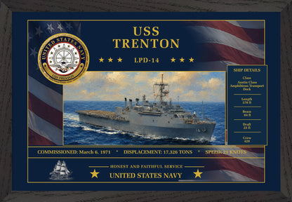 USS Trenton LPD-14 Framed Patriotic Art