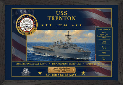 USS Trenton LPD-14 Framed Patriotic Art