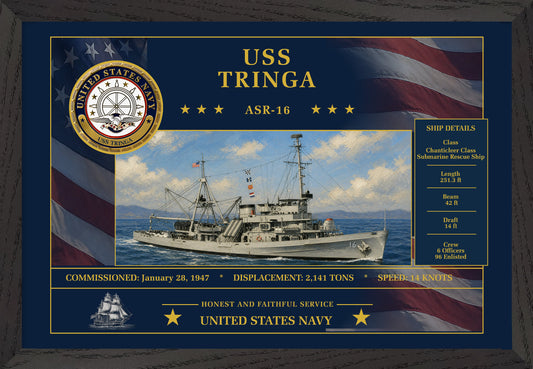 USS Tringa ASR-16 Framed Patriotic Art