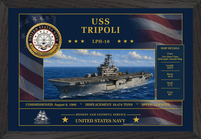 USS Tripoli LPH-10 Framed Patriotic Art